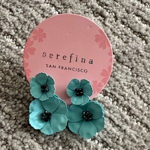 Serefina Aqua Floral Drop Earrings